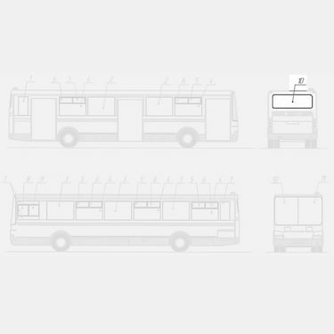 Стекло задка ЛиАЗ модель 5256 модификации 45-55